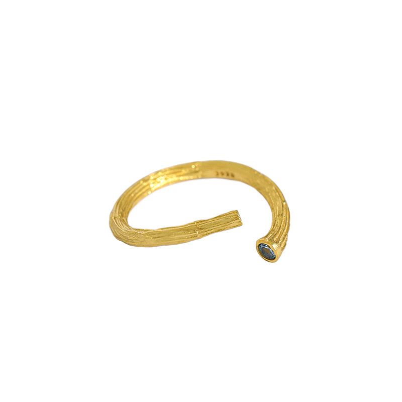 Lovcia Gold Plated 925 Silver CZ Cross Ring Adjustable-Rings-Yellow Gold-Yellow Gold