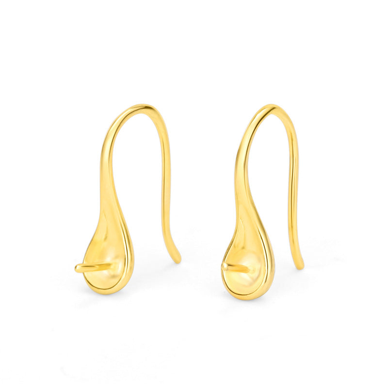 Lovcia Gold Plated 925 Silver Earring Settings 9x14.5mm-Yellow Gold-5mm-Yellow Gold