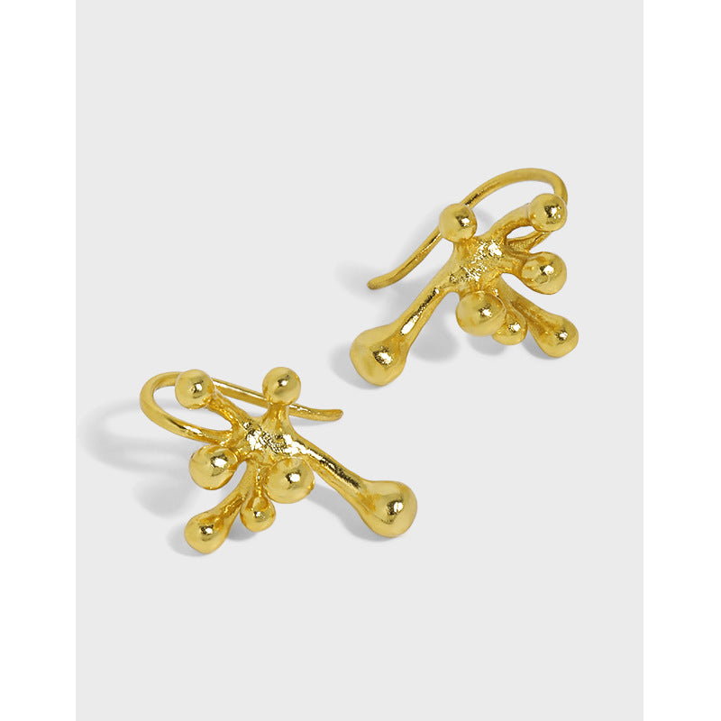 Lovcia Gold Plated 925 Silver Fireworks 21mm Stud Earrings-Earrings-Yellow Gold-Yellow Gold