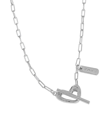 Lovcia Gold Plated 925 Silver Heart Love Letter Necklace-Necklaces-Silver-