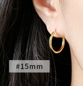 Lovcia Gold Plated 925 Silver Huggie Hoop Earrings 20mm-Earrings-15Mm-15Mm