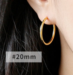 Lovcia Gold Plated 925 Silver Huggie Hoop Earrings 20mm-Earrings-20Mm-20Mm