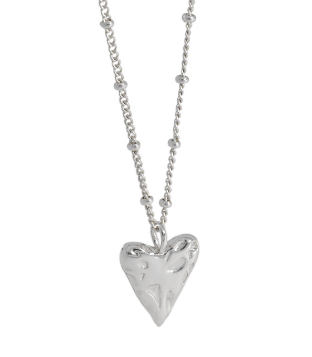 Lovcia Gold Plated 925 Silver Love Heart Necklace 45cm-Necklaces-Rhodium-