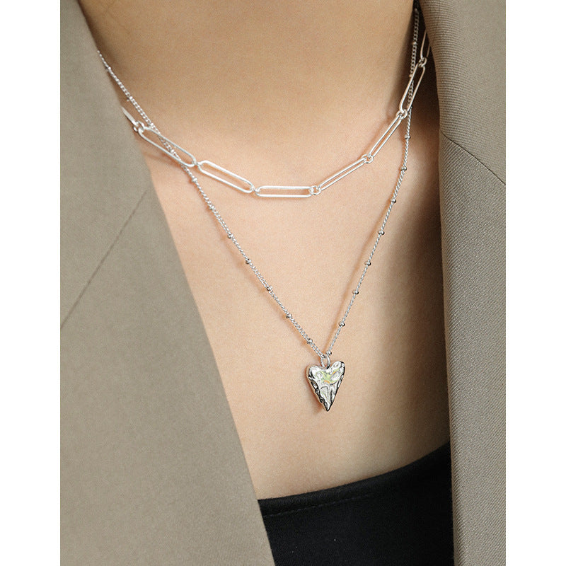 Lovcia Gold Plated 925 Silver Love Heart Necklace 45cm-Necklaces-Yellow Gold-