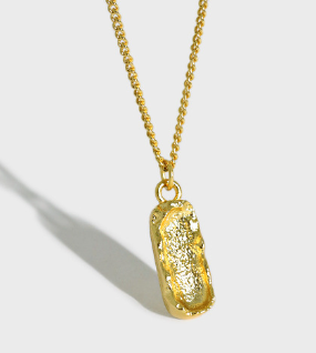 Lovcia Gold Plated 925 Silver Peanut Pendant Necklace 45cm-Necklaces-Yellow Gold-Yellow Gold