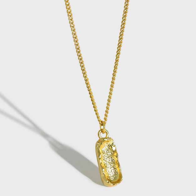 Lovcia Gold Plated 925 Silver Peanut Pendant Necklace 45cm-Necklaces-Yellow Gold-Yellow Gold