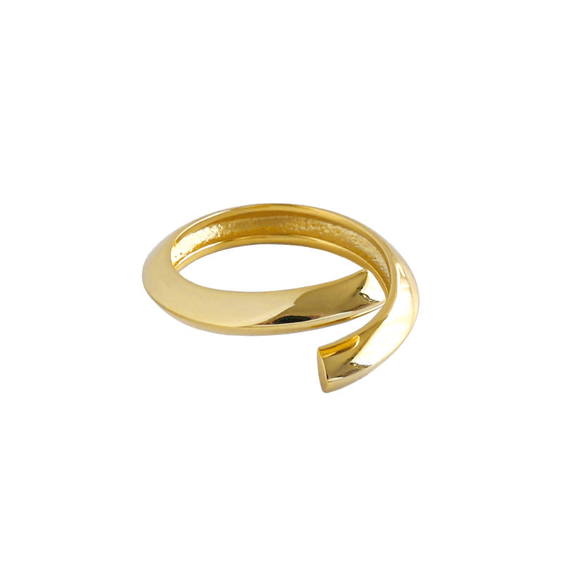 Lovcia Gold Plated 925 Sterling Adjustable Ring Geometry-Rings-Yellow Gold-Yellow Gold
