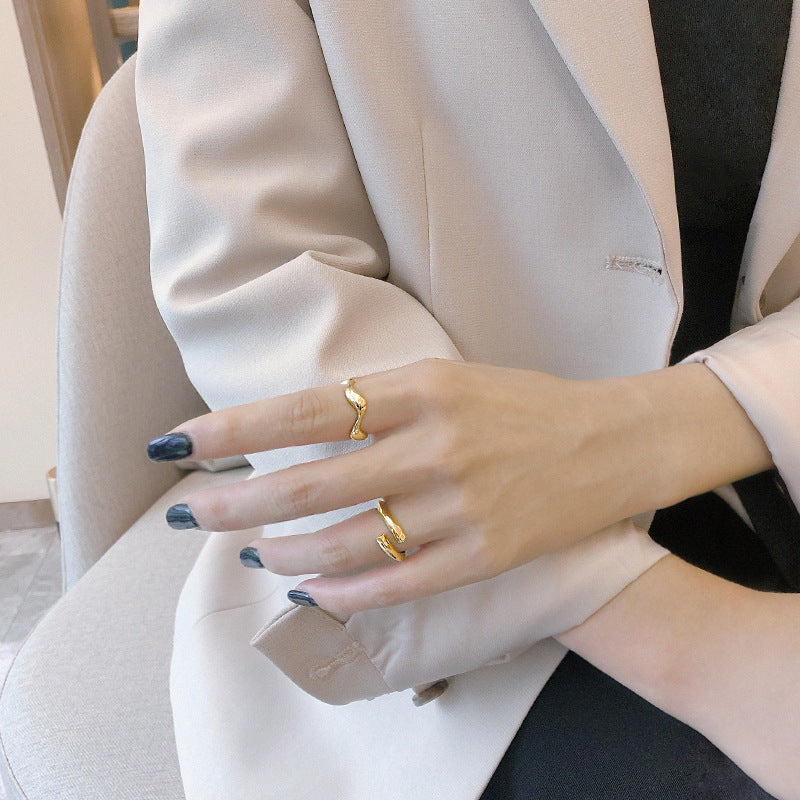 Lovcia Gold Plated 925 Sterling Adjustable Ring Geometry-Rings-Yellow Gold-Yellow Gold