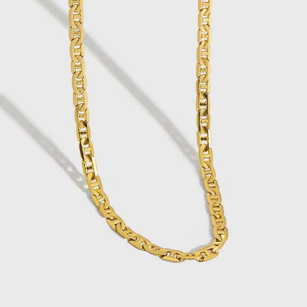 Lovcia Gold Plated 925 Sterling Chain Necklace 2.25mm-Necklaces-Yellow Gold-