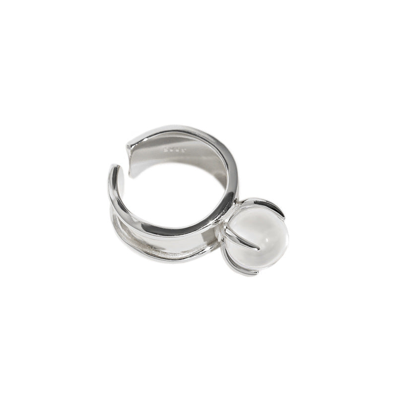 Lovcia Gold Plated 925 Sterling Crystal Ball Ring Open Size-Rings-Yellow Gold-Yellow Gold