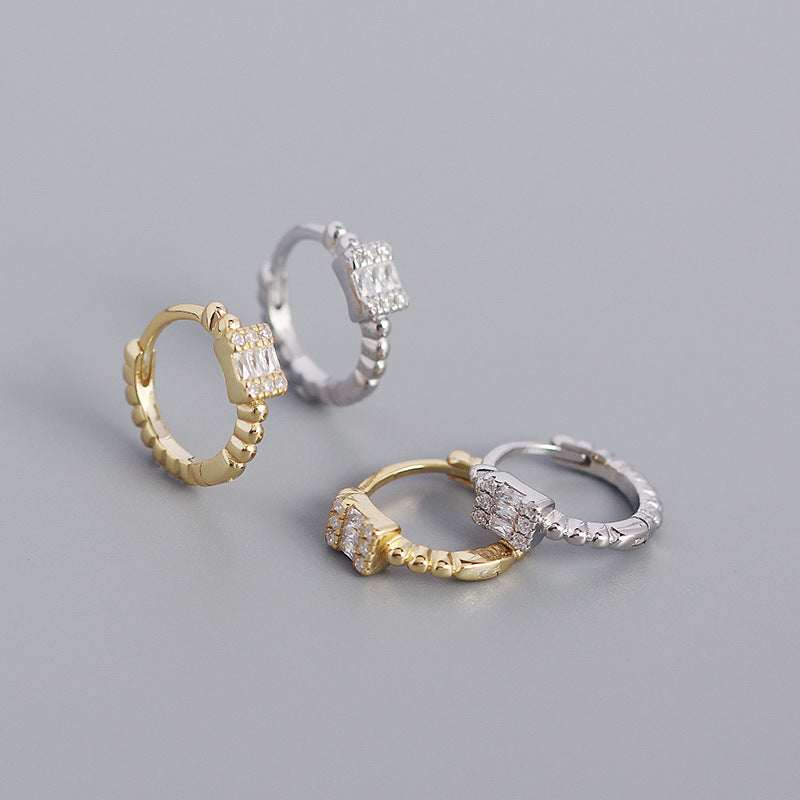 Lovcia Gold Plated 925 Sterling CZ Huggie Hoop Earrings-Earrings-Yellow Gold-Yellow Gold