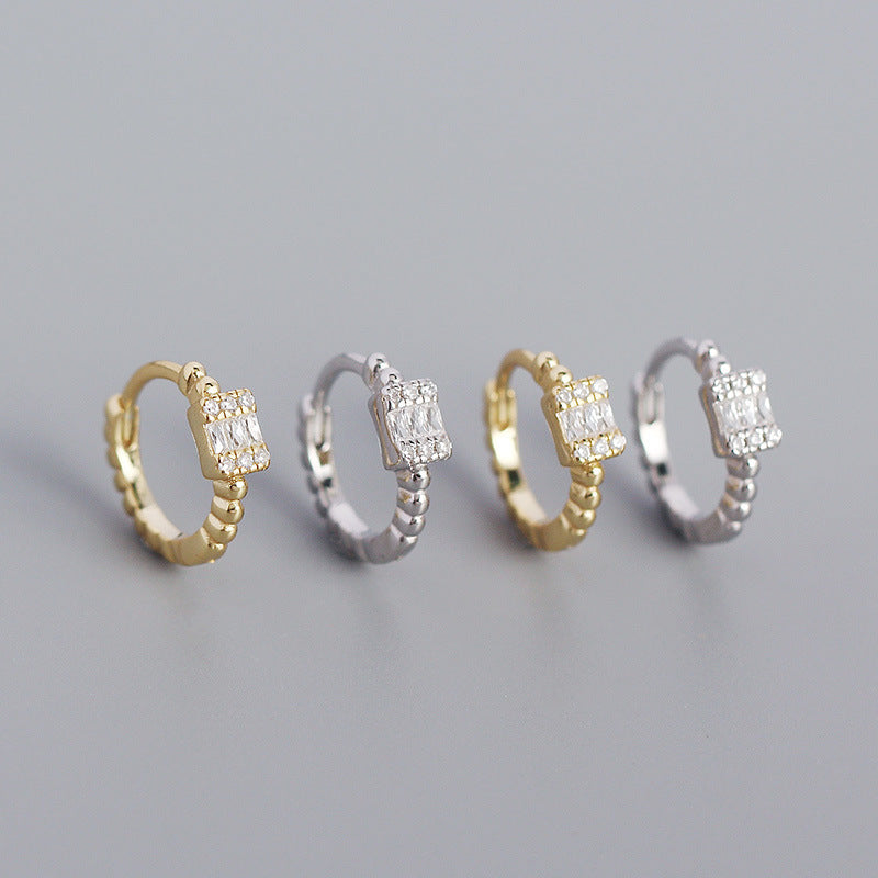 Lovcia Gold Plated 925 Sterling CZ Huggie Hoop Earrings-Earrings-Yellow Gold-Yellow Gold