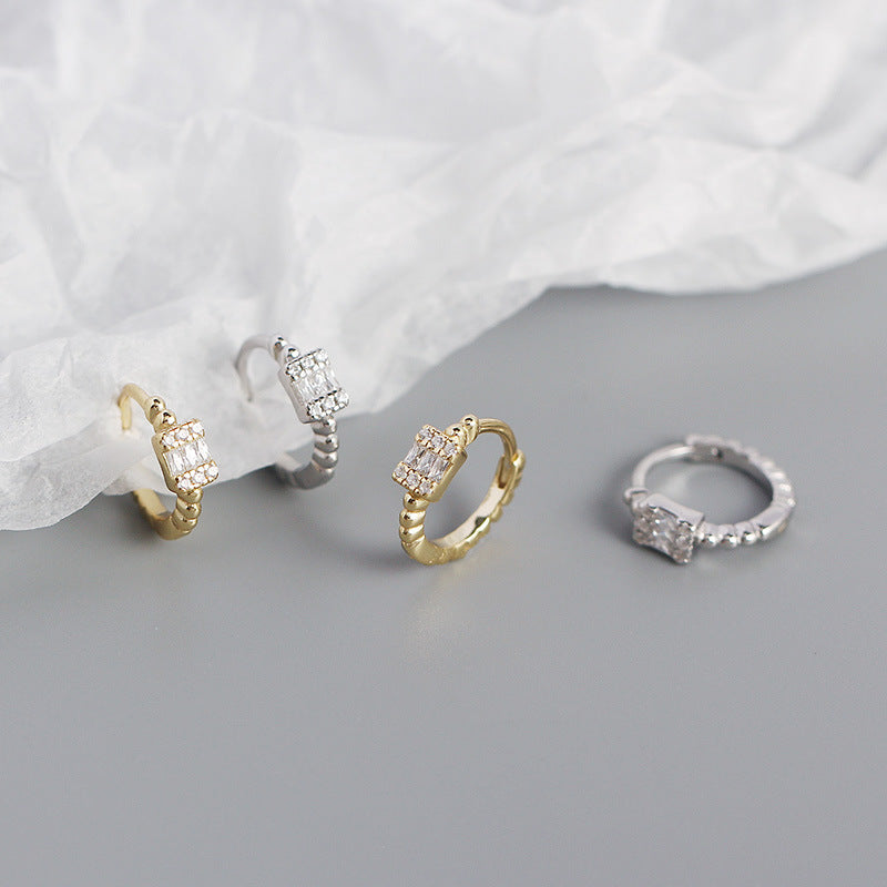 Lovcia Gold Plated 925 Sterling CZ Huggie Hoop Earrings-Earrings-Yellow Gold-Yellow Gold