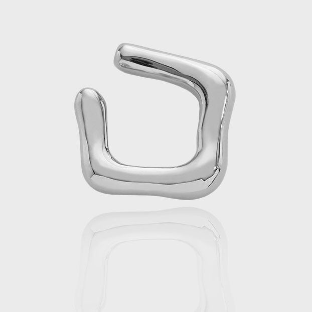 Lovcia Gold Plated 925 Sterling Hollow Square Earring-Earrings-Yellow Gold (Single)-Yellow Gold (Single)
