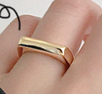 Lovcia Gold Plated 925 Sterling Ring Adjustable Rectangle-Rings-Yellow Gold-Pointed Model (137)-Yellow Gold
