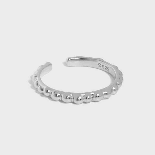 Lovcia Gold Plated 925 Sterling Silver Adjustable Bead Ring-Rings-Yellow Gold-Yellow Gold
