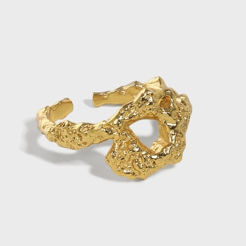 Lovcia Gold Plated 925 Sterling Silver Adjustable O Ring-Rings-Yellow Gold-Yellow Gold
