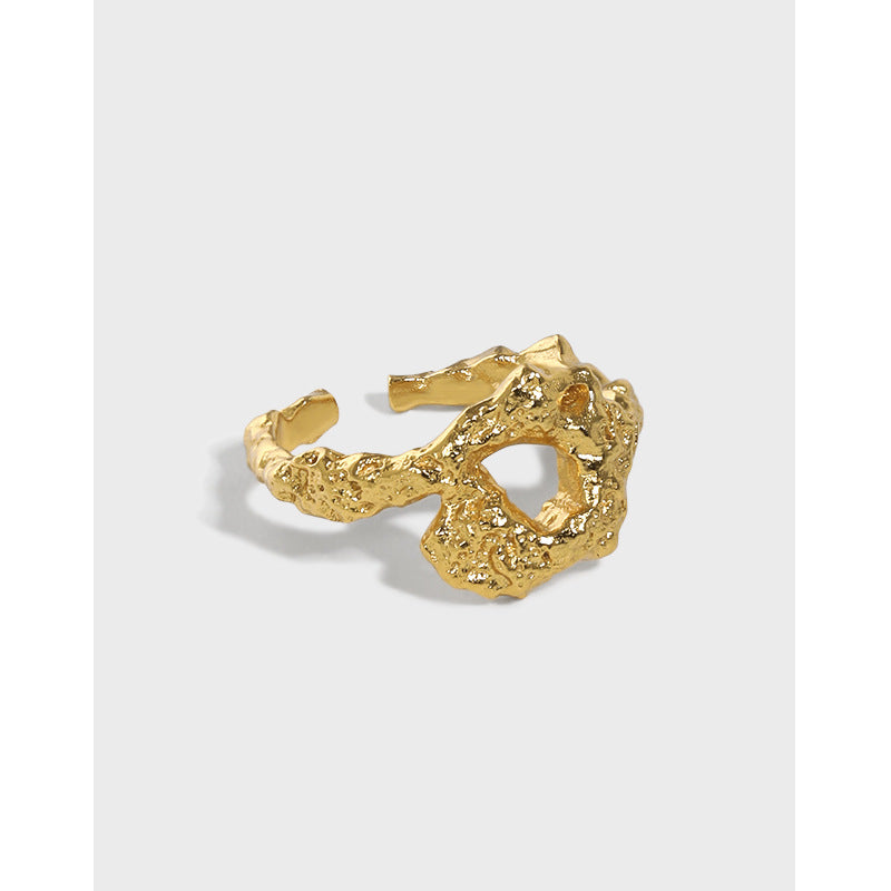 Lovcia Gold Plated 925 Sterling Silver Adjustable O Ring-Rings-Yellow Gold-Yellow Gold