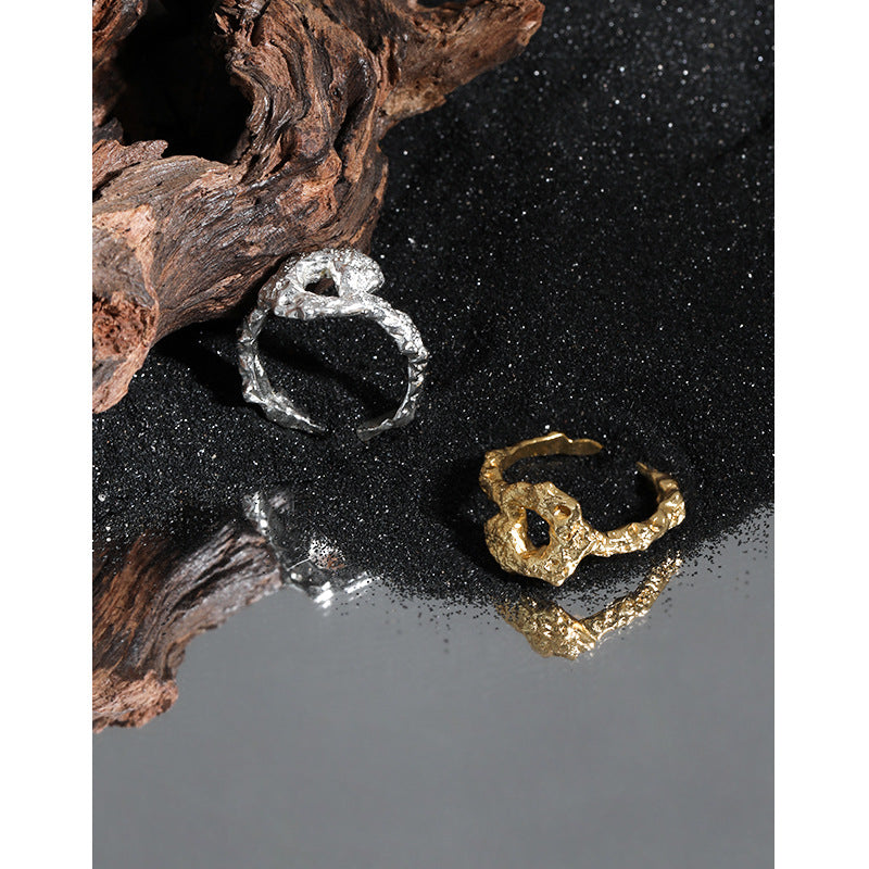 Lovcia Gold Plated 925 Sterling Silver Adjustable O Ring-Rings-Yellow Gold-Yellow Gold