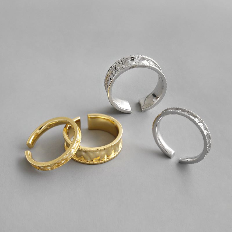 Lovcia Gold Plated 925 Sterling Silver Adjustable Ring-Rings-3Mm * Yellow Gold-