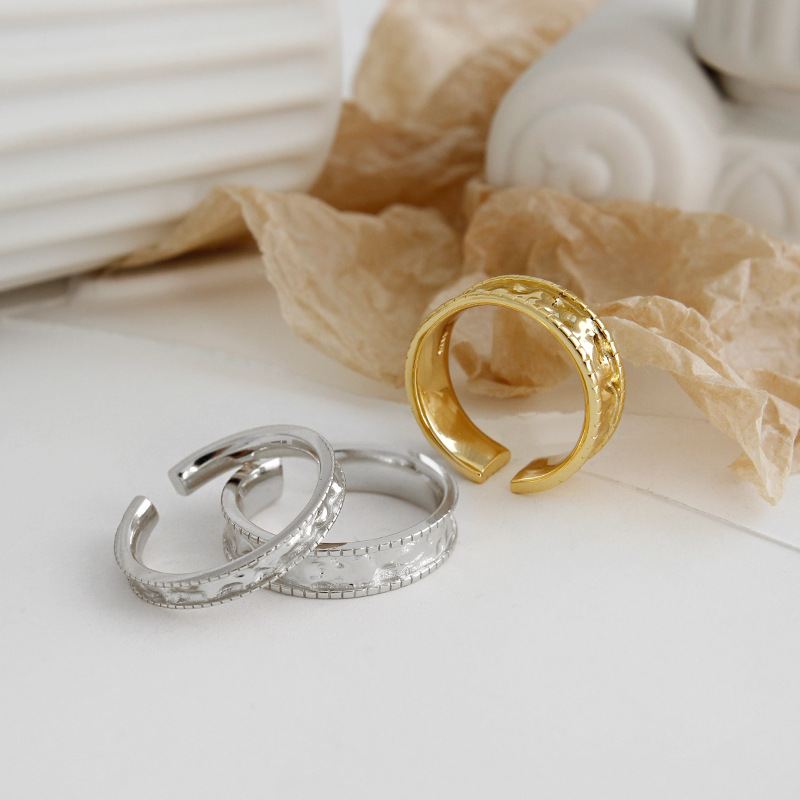 Lovcia Gold Plated 925 Sterling Silver Adjustable Ring-Rings-3Mm * Yellow Gold-