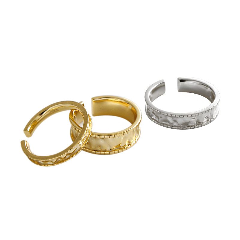 Lovcia Gold Plated 925 Sterling Silver Adjustable Ring-Rings-3Mm * Yellow Gold-