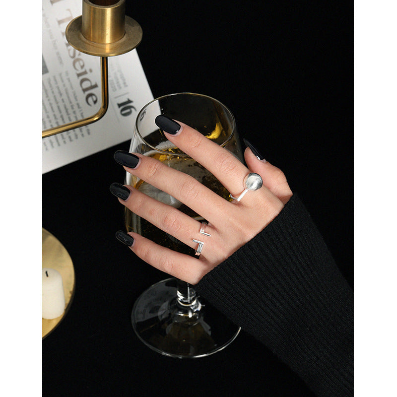 Lovcia Gold Plated 925 Sterling Silver Adjustable Ring Ball-Rings-Yellow Gold-Yellow Gold