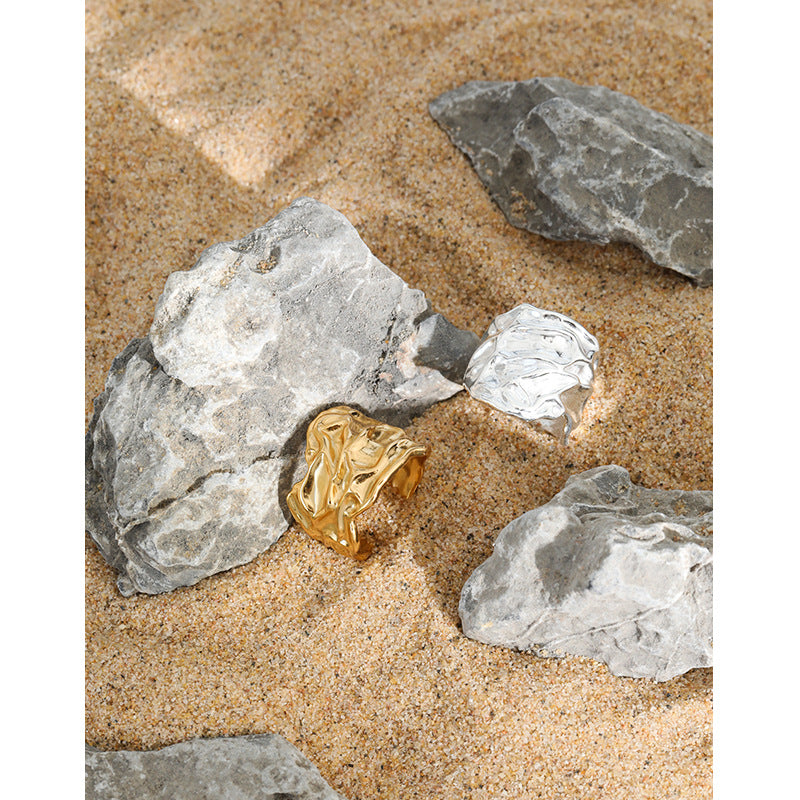 Lovcia Gold Plated 925 Sterling Silver Adjustable Ring-Rings-Rhodium-Rhodium