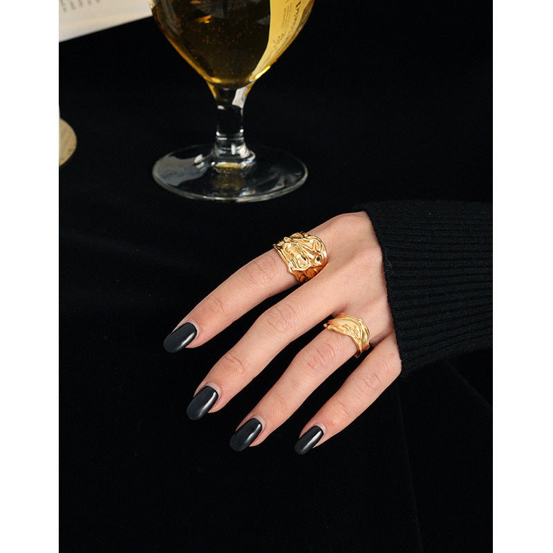 Lovcia Gold Plated 925 Sterling Silver Adjustable Ring-Rings-Rhodium-Rhodium
