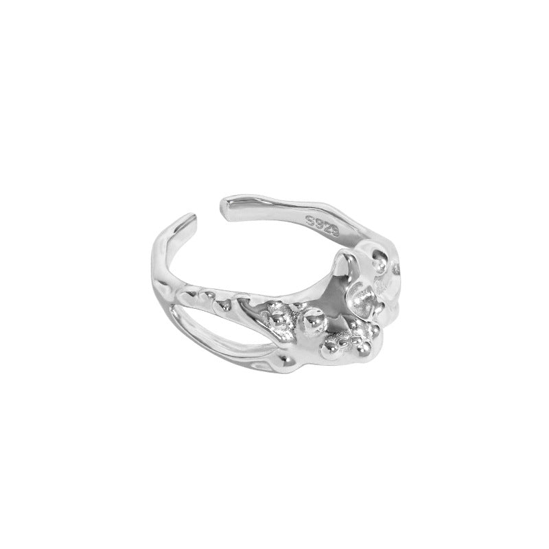 Lovcia Gold Plated 925 Sterling Silver Adjustable Ring-Rings-Rhodium-Rhodium