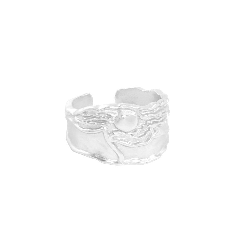 Lovcia Gold Plated 925 Sterling Silver Adjustable Ring-Rings-Rhodium-Rhodium