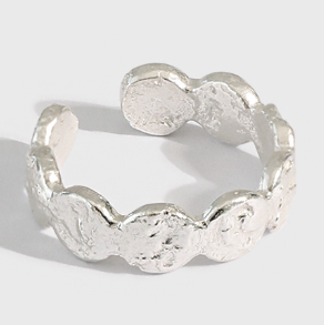 Lovcia Gold Plated 925 Sterling Silver Adjustable Ring-Rings-Silver-Silver