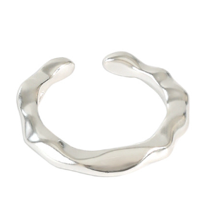Lovcia Gold Plated 925 Sterling Silver Adjustable Ring-Rings-Silver-Silver