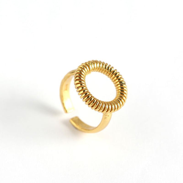 Lovcia Gold Plated 925 Sterling Silver Adjustable Ring-Rings-Yellow Gold-Yellow Gold