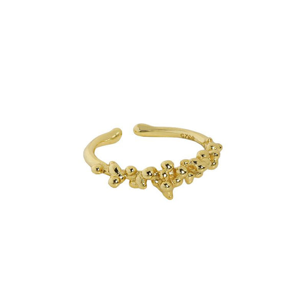 Lovcia Gold Plated 925 Sterling Silver Adjustable Ring-Rings-Yellow Gold-Yellow Gold