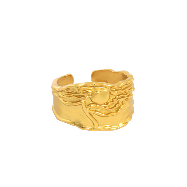 Lovcia Gold Plated 925 Sterling Silver Adjustable Ring-Rings-Yellow Gold-Yellow Gold