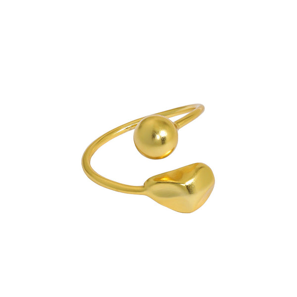 Lovcia Gold Plated 925 Sterling Silver Adjustable Ring-Rings-Yellow Gold-Yellow Gold