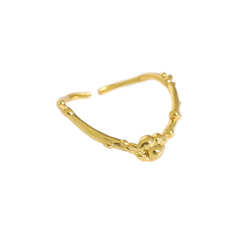Lovcia Gold Plated 925 Sterling Silver Adjustable Ring-Rings-Yellow Gold-Yellow Gold