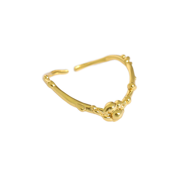 Lovcia Gold Plated 925 Sterling Silver Adjustable Ring-Rings-Yellow Gold-Yellow Gold