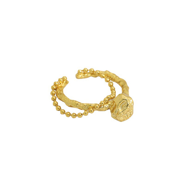 Lovcia Gold Plated 925 Sterling Silver Adjustable Ring-Rings-Yellow Gold-Yellow Gold
