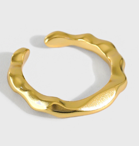 Lovcia Gold Plated 925 Sterling Silver Adjustable Ring-Rings-Yellow Gold-Yellow Gold