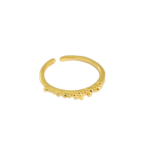 Lovcia Gold Plated 925 Sterling Silver Adjustable Ring-Rings-Yellow Gold-Yellow Gold