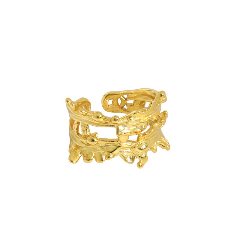 Lovcia Gold Plated 925 Sterling Silver Adjustable Ring-Rings-Yellow Gold-Yellow Gold