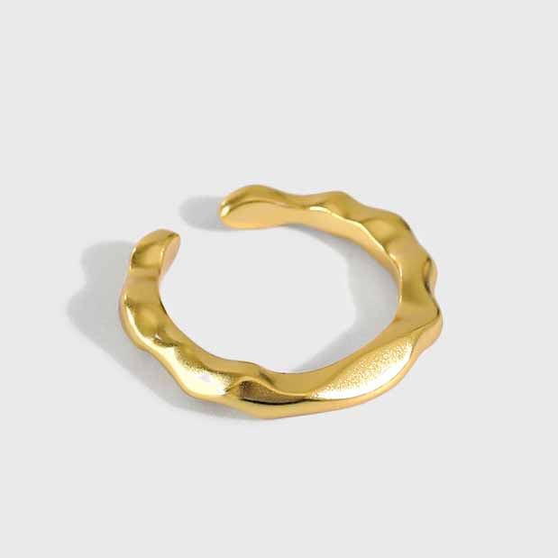 Lovcia Gold Plated 925 Sterling Silver Adjustable Ring-Rings-Yellow Gold-Yellow Gold