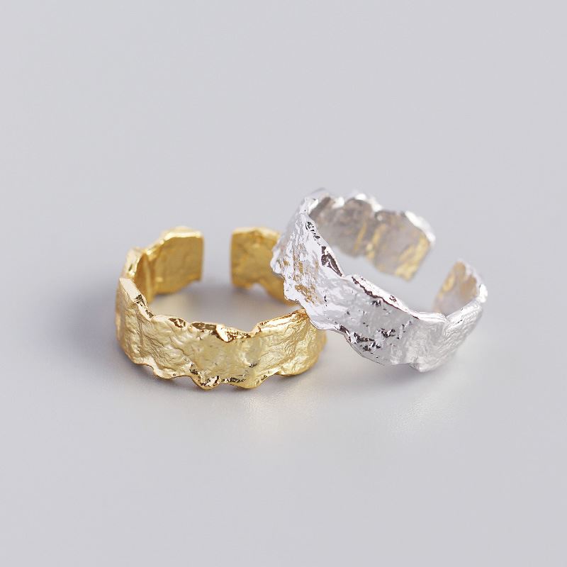 Lovcia Gold Plated 925 Sterling Silver Adjustable Ring-Rings-Yellow Gold-Yellow Gold