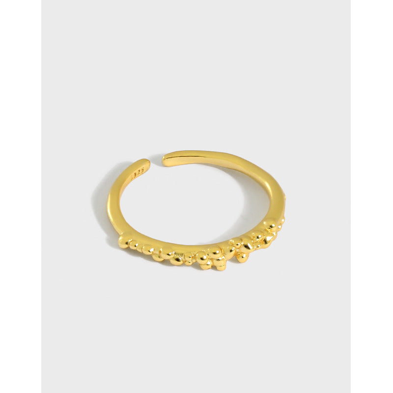 Lovcia Gold Plated 925 Sterling Silver Adjustable Ring-Rings-Yellow Gold-Yellow Gold