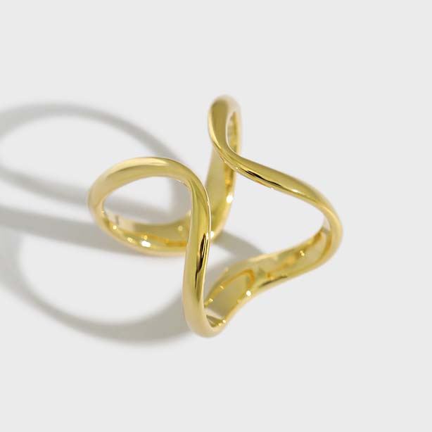 Lovcia Gold Plated 925 Sterling Silver Adjustable Ring-Rings-Yellow Gold-Yellow Gold