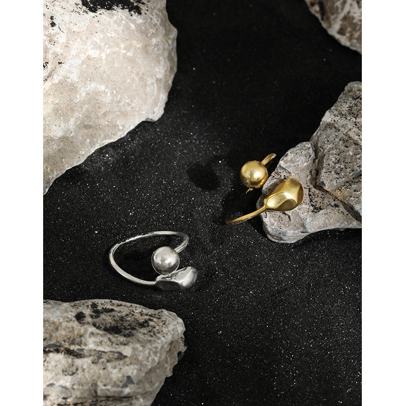 Lovcia Gold Plated 925 Sterling Silver Adjustable Ring-Rings-Yellow Gold-Yellow Gold