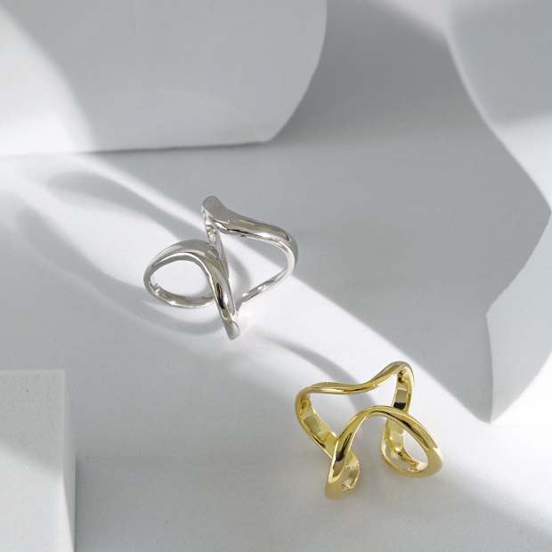 Lovcia Gold Plated 925 Sterling Silver Adjustable Ring-Rings-Yellow Gold-Yellow Gold