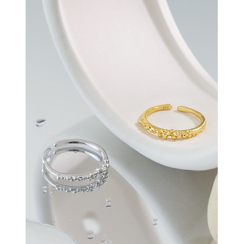 Lovcia Gold Plated 925 Sterling Silver Adjustable Ring-Rings-Yellow Gold-Yellow Gold